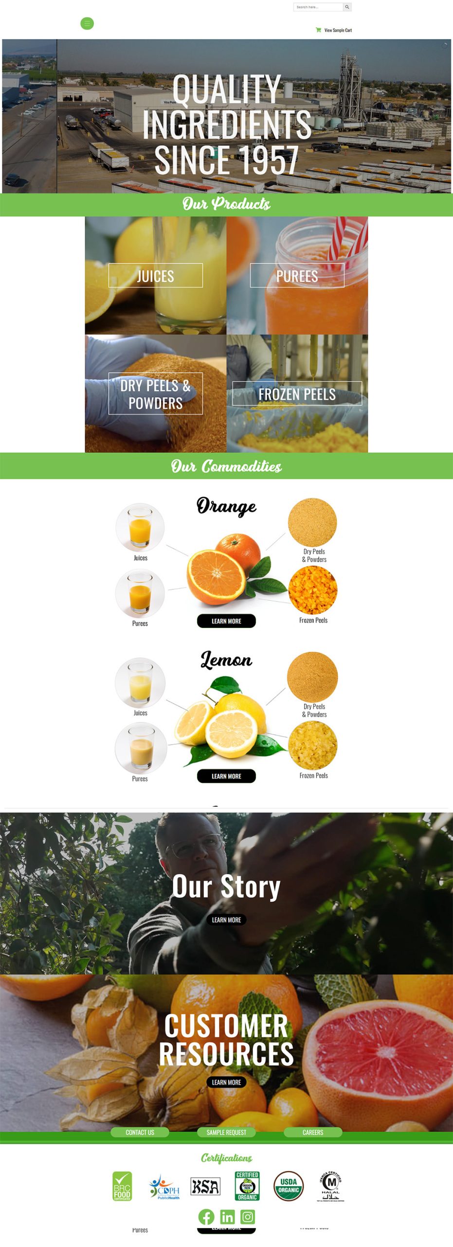 custom citrus producer website design and development