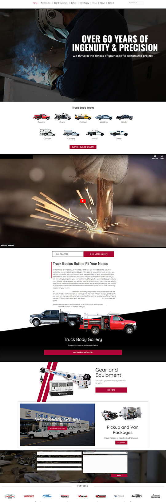 custom truck website design and development